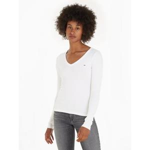 TOMMY JEANS Shirt met lange mouwen TJW SLIM ESSENTIAL RIB V LS