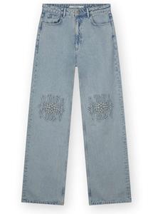 Homage to Denim Licht straight leg jeans embroidery details