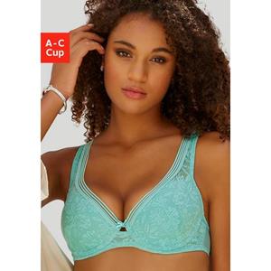 Lascana Push-up-bh van fijne, gebloemde kant, dessous