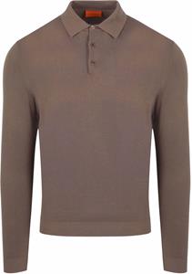 Suitable Compact Cotton Poloshirt Taupe