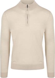 Suitable Merino Half Zip Trui Ecru