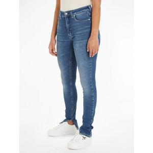 Calvin Klein Skinny fit jeans HIGH RISE SUPER SKINNY ANKLE met  jeans leren badge op de achterkant van de tailleband