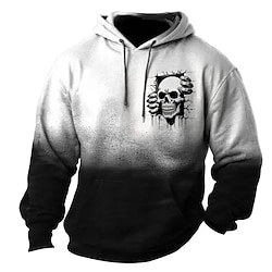 Light in the box Ombre Voor heren Modieus 3D-afdrukken Trui met capuchon Feest Hoodies Zwart Capuchon 3D-afdrukken Herfst Winter Ontwerper Sweatshirt met capuchon