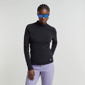 G-Star RAW Slim Rib Mock Top - Zwart - Dames