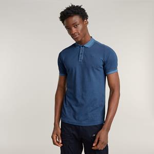 G-Star RAW Dunda Overdyed Slim Polo - Midden blauw - Heren