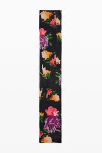 Desigual Lange sjaal bloemen - BLACK