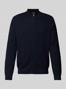 OLYMP Level Five Slim fit gebreid jack met opstaande kraag