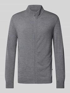 OLYMP Level Five Slim fit gebreid jack met opstaande kraag