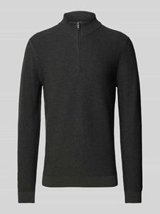 OLYMP Level Five Slim fit gebreide pullover met opstaande kraag