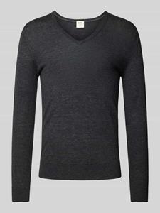 OLYMP Level Five Slim fit gebreide pullover met ribboorden