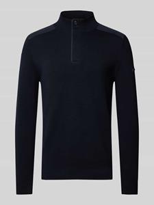 Bugatti Gebreide pullover met labeldetail