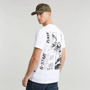 G-Star RAW Poster Back Graphic T-Shirt - Wit - Heren