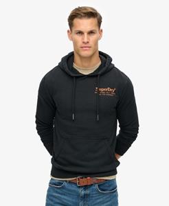 Superdry Mannen Venue Hoodie met ton sur ton Logo Zwart