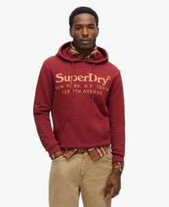 Superdry Mannen Venue Hoodie met ton sur ton Logo Rood