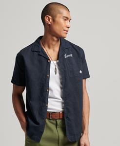 Superdry Male Resort Overhemd met Korte Mouwen Blauw