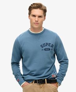 Superdry Mannen Atheltic Sweatshirt met Print Blauw