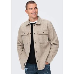 ONLY & SONS Overhemd met lange mouwen ONSASH OVR WOOLEN LOOK PKT LS SHIRT NOOS