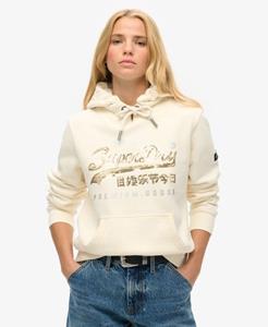 Superdry Vrouwen Versierde Vintage Logo Hoodie Crème