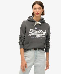 Superdry Vrouwen Versierde Vintage Logo Hoodie Zwart