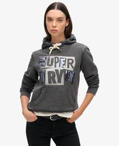 Superdry Vrouwen Versierde Punk Hoodie met Print Zwart