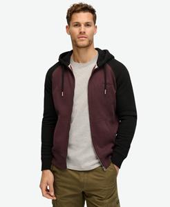 Superdry Mannen Essential Baseball-hoodie met Rits Zwart