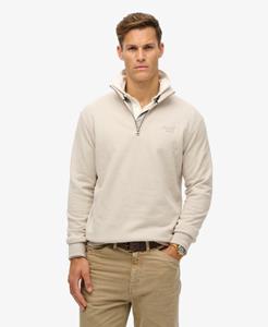 Superdry Mannen Kraagloos Essential Logo Sweatshirt Beige