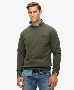 Superdry Mannen Essential Logo Sweatshirt met Ronde Hals Groen