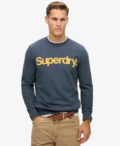 Superdry Mannen Classic Core Sweatshirt met Logo Blauw