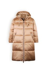 NoBell Meisjes winterjas lang puffer met capuchon - Baggo - Beige goud