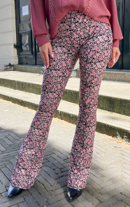 Jurkjes Janine Flared Broek Bloemen Dust Pink