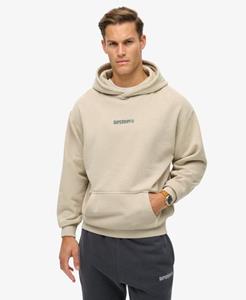 Superdry Mannen Hoodie met Losse Pasvorm en Klein Logo Beige