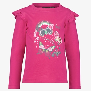 TwoDay meisjes shirt met ruches en vlinder roze