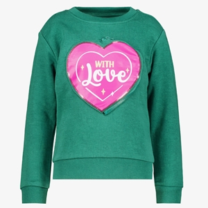 TwoDay meisjes sweater met hartje groen