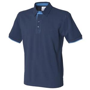 FRONT ROW heren contrast piqué poloshirt