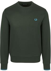 Fred Perry Sweater Logo Night Green