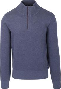 Gant Halfzip Sacker Trui Melange Blauw