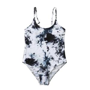 Selfyi Kinderen meisjes tie-dyed badpakken uit één stuk tieners badpakken gewatteerde bikini strand dragen strappy leuke prinses badmode 8-12T