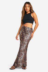 Boohoo Petite Jersey Luipaardprint Maxi Rok, Leopard