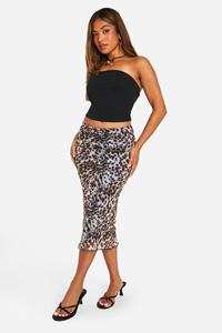 Boohoo Petite Luipaardprint Midi Onderrok, Animal