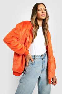 Boohoo Faux Fur Bomberjack, Orange