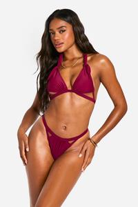 Boohoo Bikini Set Met Uitsnijding, Wine