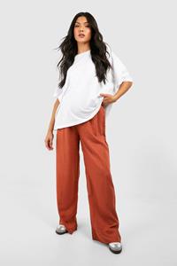 Boohoo Zwangerschap Linnen Culotte Broek, Rust