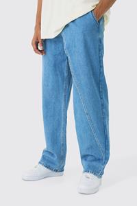 Boohoo Onbewerkte Baggy Overlay Jeans, Light Blue