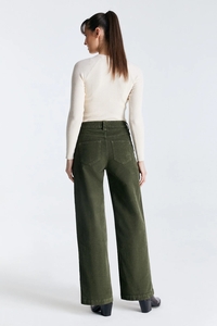 Cup of Joe Lulu cord wide leg jeans green