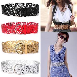 Li You Top Super--056 Dames Dames Holle Gesp PU Lederen Tailleriem Brede Stretch Tailleband Riem UK