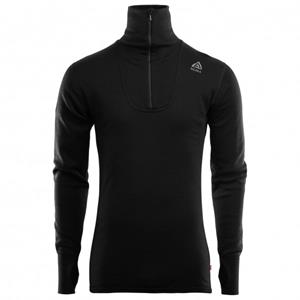 Aclima  Doublewool Polo Shirt Zip - Merinotrui, zwart