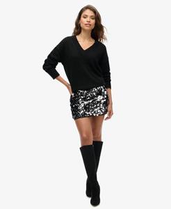 Superdry Vrouwen Disc Minirok met Lovertjes Zwart