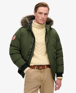 Superdry Mannen Everest Bomberjack met Imitatiebont Groen