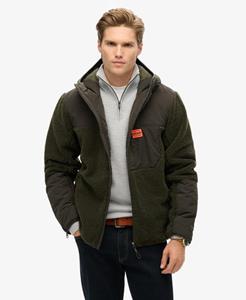 Superdry Mannen Hybride Expedition Hoodie met Borgvoering Groen