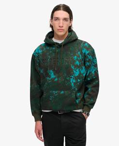 Superdry Mannen Utility Camo Hoodie met Logo en Losse Pasvorm Khaki